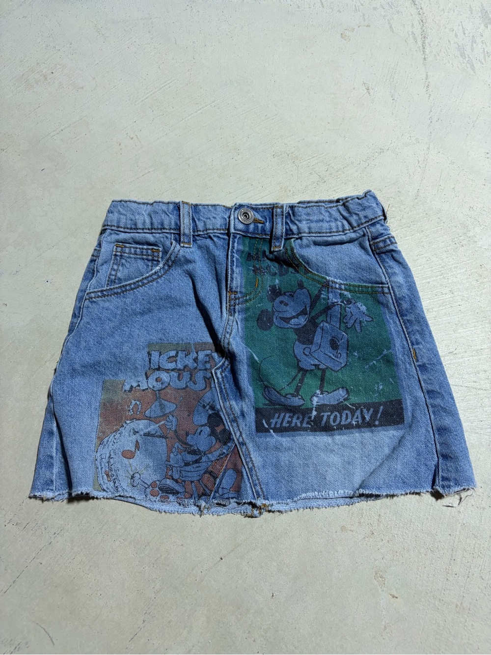 Desigual Mickey Mouse Denim Skirt 9/10